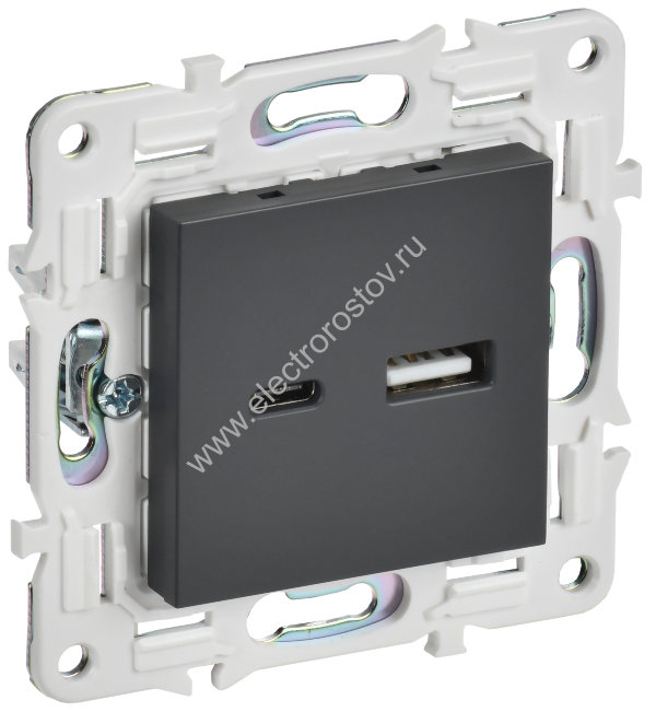 IEK SKANDY Титан Розетка USB A+C 18Вт SK-R13T