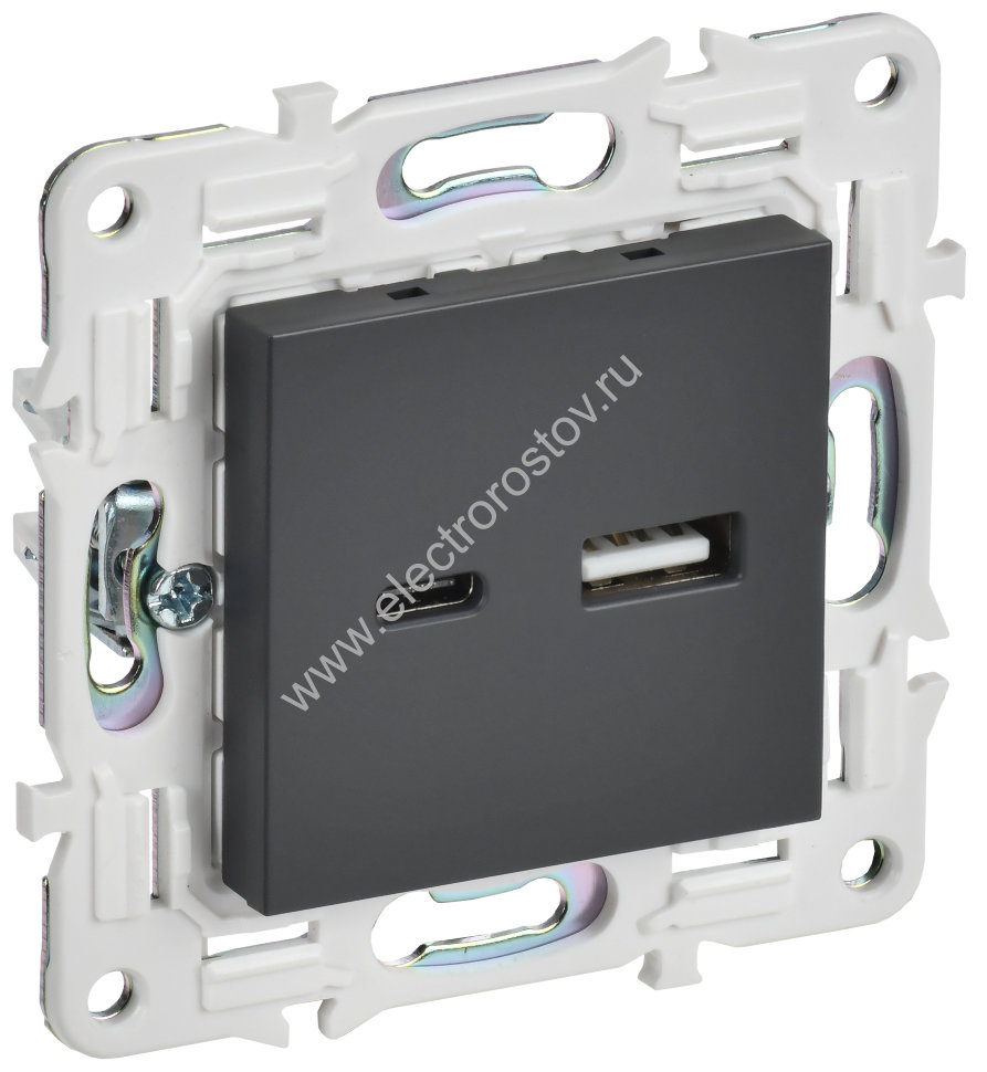IEK SKANDY Титан Розетка USB A+C 18Вт SK-R13T