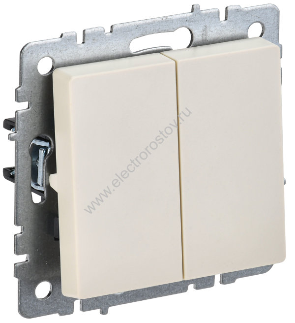 IEK BRITE BASE Бежевый Выключ. 2-к прох 10А ВС10-2-6-БрКр