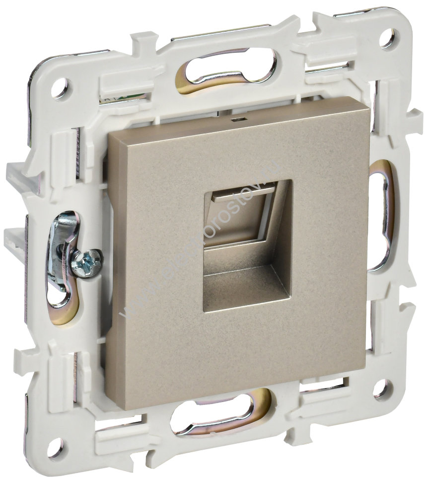 IEK SKANDY Шампань Розетка компьютерная RJ45 кат.6 SK-K02Sh
