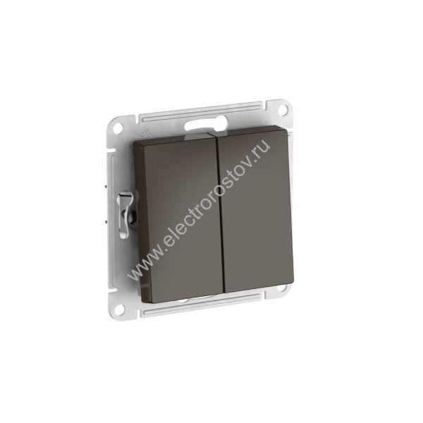 AtlasDesign Мокко Выключатель 2-клавишный с быстрозажим. клеммами Schneider Electric