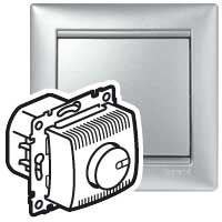 Valena Алюминий Светорегулятор поворотный 100-1000W для л/н, галог. ламп с обмоточным т-ром Legrand