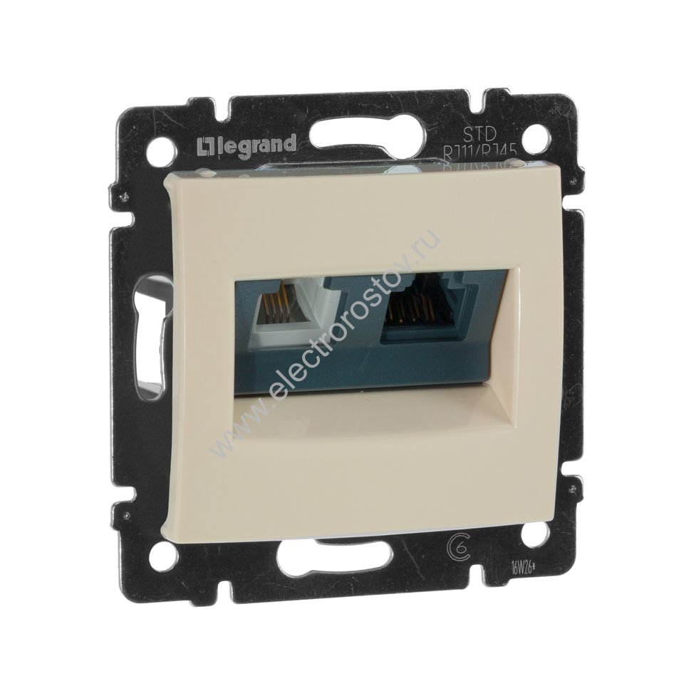 Valena Слоновая кость Розетка комп.(RJ45) 1-ая 6 кат UTP + ТЛФ 1-ая (RJ11 ) Legrand