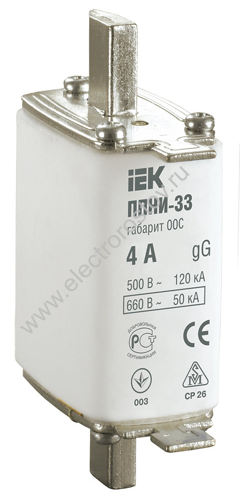 IEK Плавкая вставка предохранителя ППНИ-33, габарит 00С, 4А