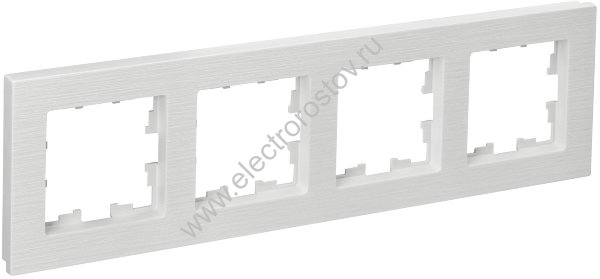 IEK BRITE DECOR Белый рифленый Рамка 4-м РУ-4-Бр