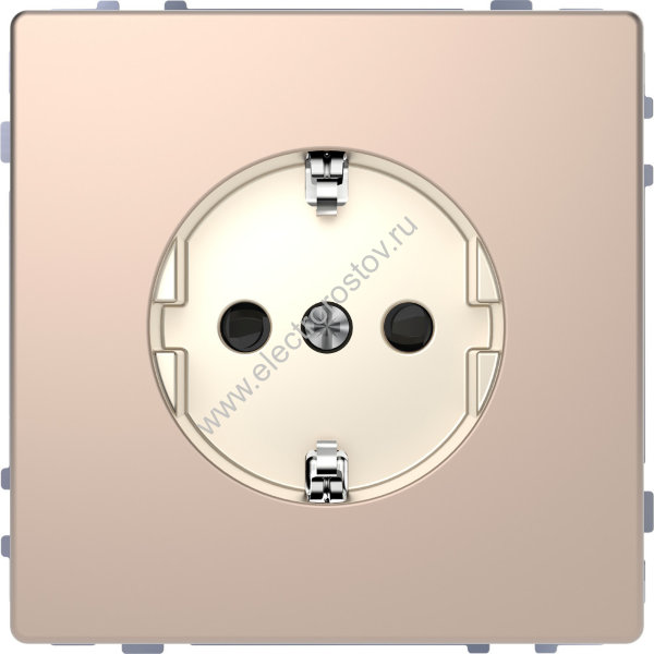 Merten D-Life Шампань Розетка 16А с/з и шторками, винт. зажим. Schneider Electric