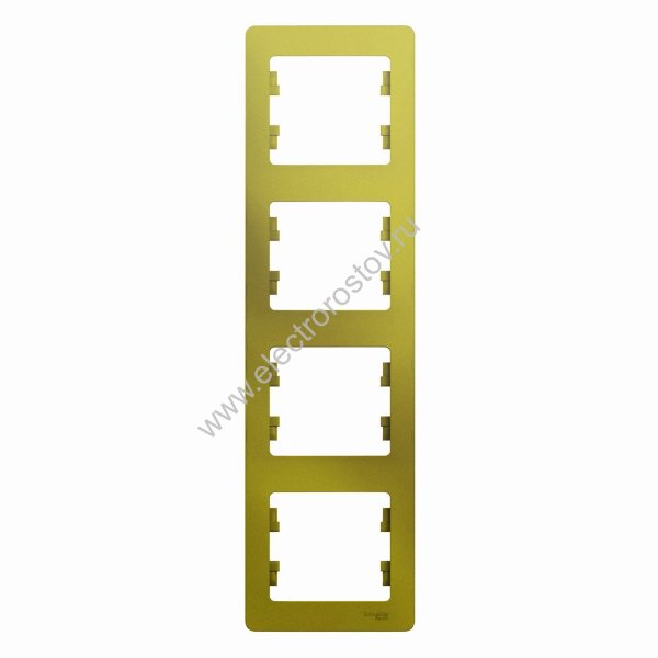 Systeme Electric Glossa Фисташковый Рамка 4-ая вертикальная