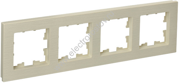 IEK BRITE DECOR Бежевый рифленый Рамка 4-м РУ-4-Бр