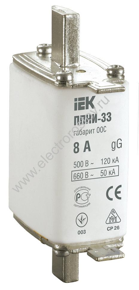 IEK Плавкая вставка предохранителя ППНИ-33, габарит 00С, 8А