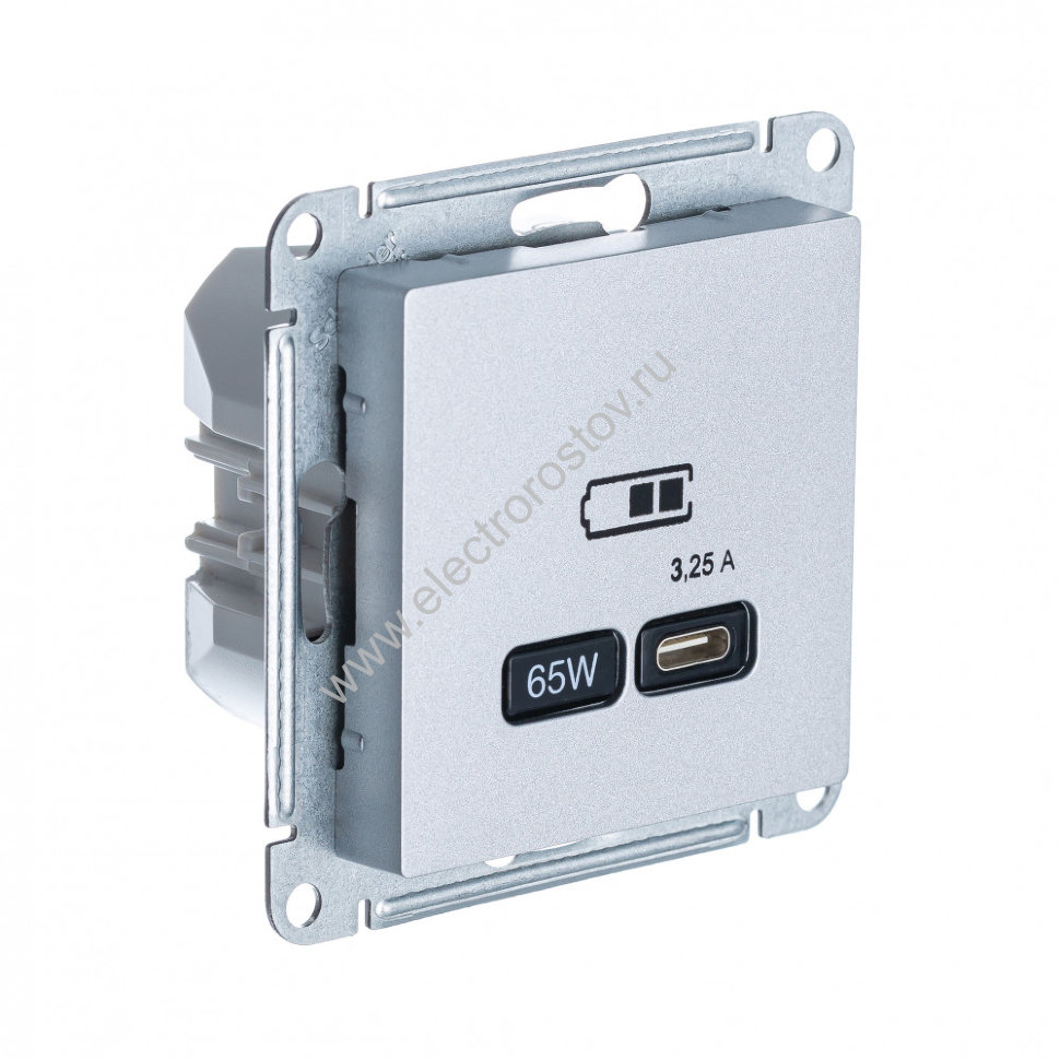 AtlasDesign Алюминий Розетка USB C, 65Вт; 5-20В/3,25А Schneider Electric