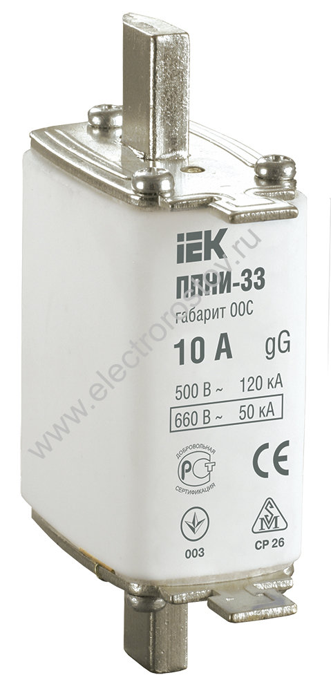 IEK Плавкая вставка предохранителя ППНИ-33, габарит 00С, 10А