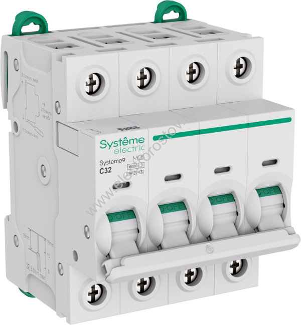 Systeme Electric Systeme9 Автоматический выключатель (АВ) C 32A 4P 6kA 400В