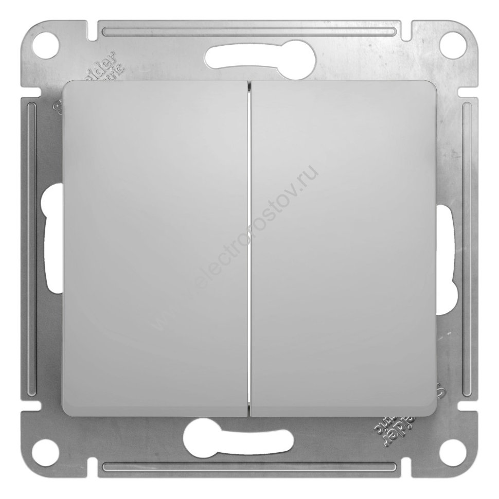 Glossa Алюминий Переключатель 2-клавишный Schneider Electric