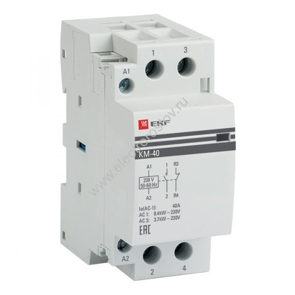 КМ Контактор модульный 220V 40А NО+NC EKF
