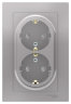 AtlasDesign Алюминий Розетка 2-ая с/з со шторками Schneider Electric