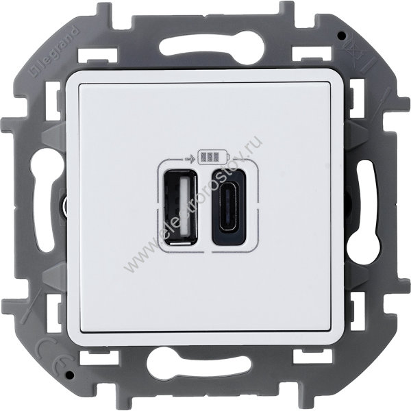 INSPIRIA Белый Зарядное устройство устройство с двумя USB-разьемами A-C 240В/5В 3000мА Legrand