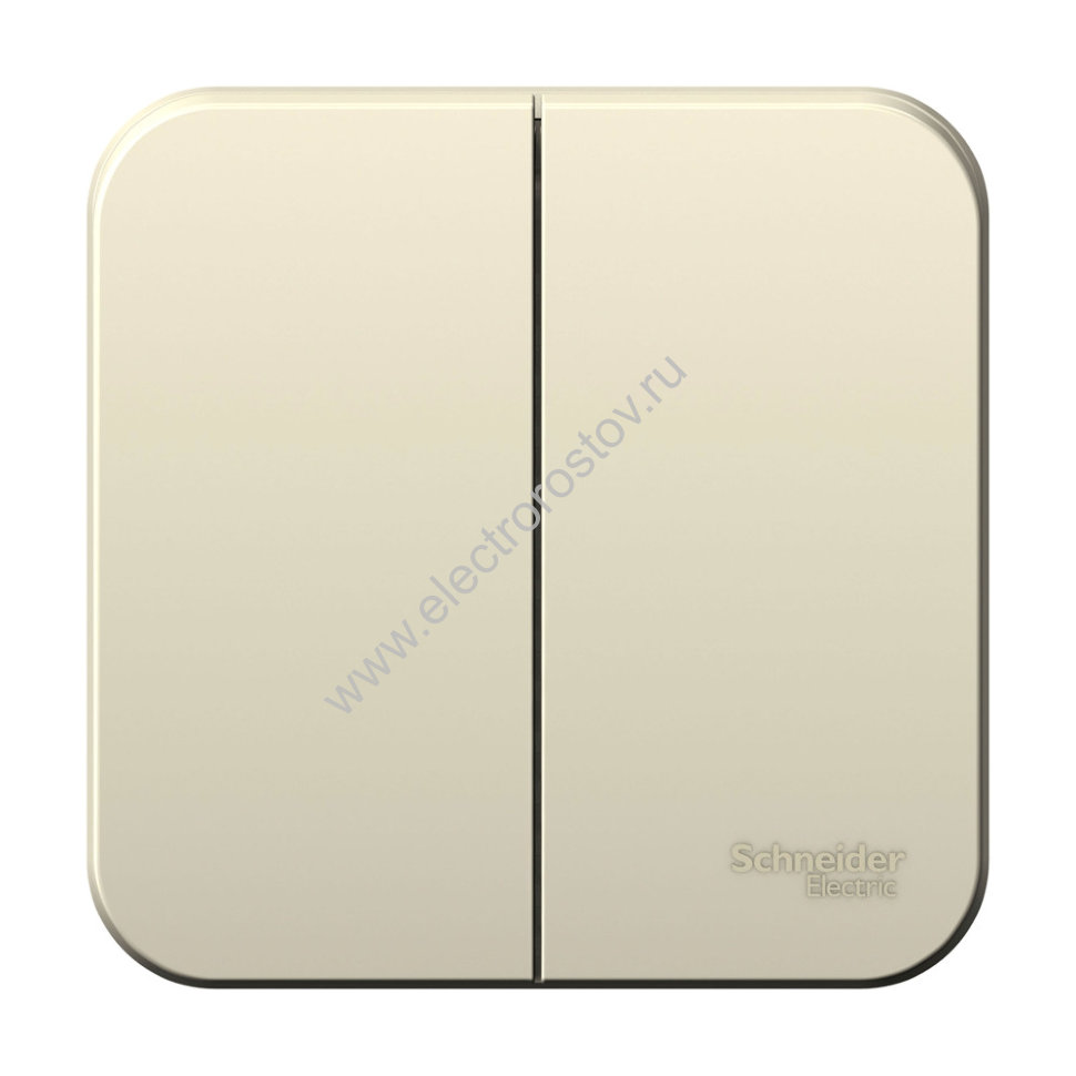 Blanca наруж Молочный Выключатель 2-клавишный 6А, 250B, изолир. пластина Schneider Electric