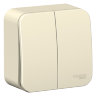 Blanca наруж Молочный Выключатель 2-клавишный 6А, 250B, изолир. пластина Schneider Electric