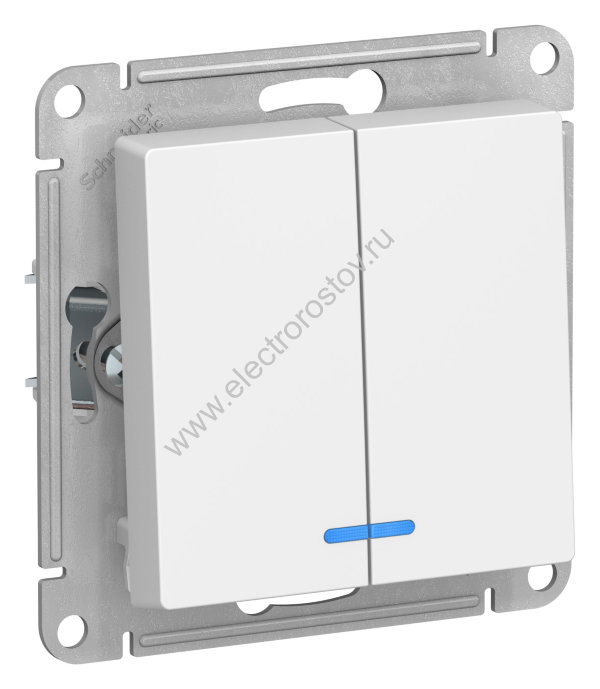 AtlasDesign Бел Выключатель 2-клавишный с подсветкой Schneider Electric