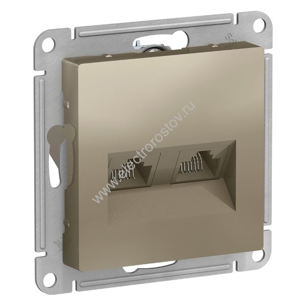 AtlasDesign Шампань Розетка компьютерная 2-ая RJ45+RJ45, кат. 5е Schneider Electric