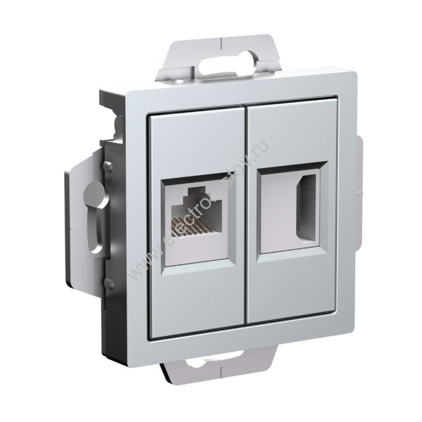 AtlasDesign Алюминий Розетка HDMI + RJ45 Schneider Electric
