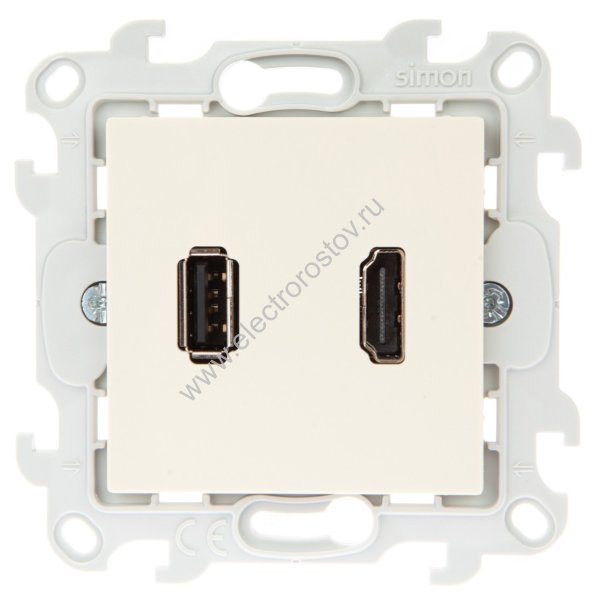 Simon 24 Слоновая кость Розетка HDMI+USB 2.0 Simon