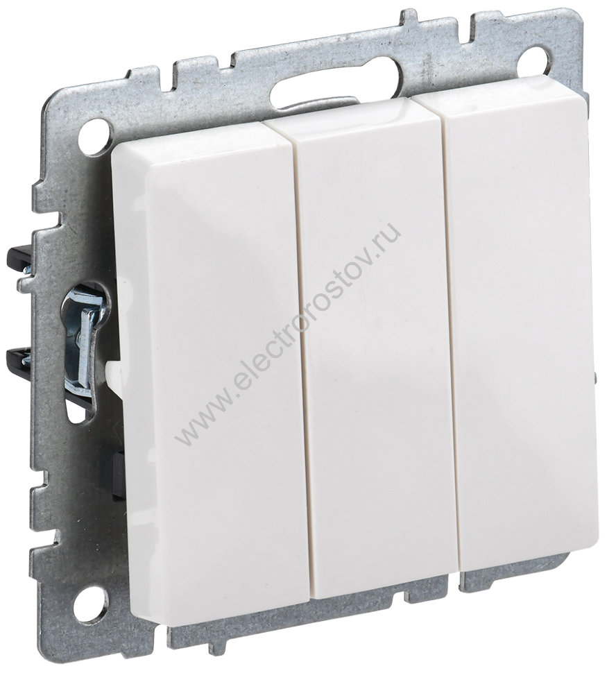 IEK BRITE BASE Белый Выключ. 3-кл 10А ВС10-3-0-БрБ
