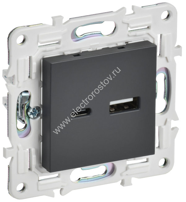 IEK SKANDY Титан Розетка USB A+C 3,1А SK-R14T