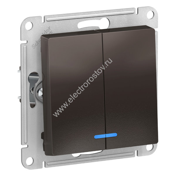 AtlasDesign Мокко Выключатель 2-клавишный с подсветкой Schneider Electric