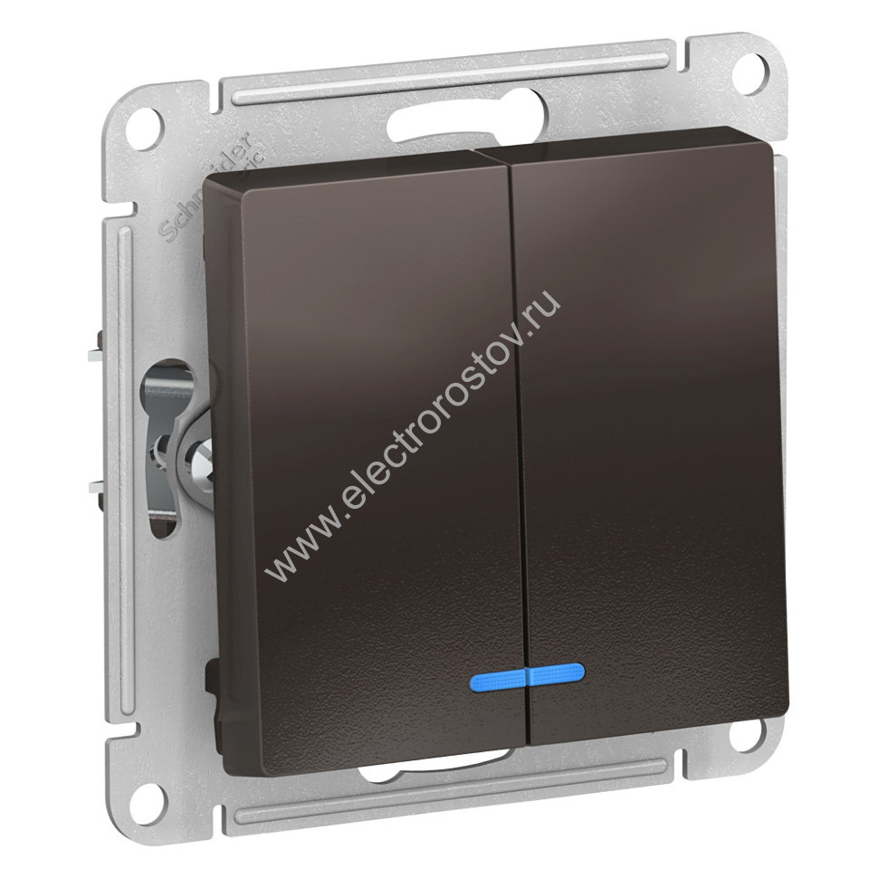 AtlasDesign Мокко Выключатель 2-клавишный с подсветкой Schneider Electric