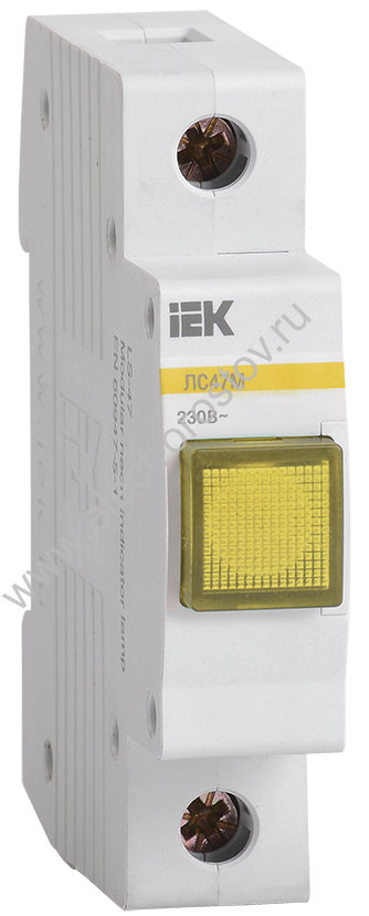 Лампа сигнальная LED 1P желтая матрица ЛС-47М IEK