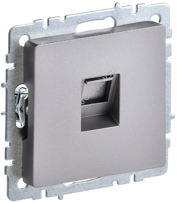 IEK BRITE BASE Сталь Розетка комп. RJ45 кат.6 РК11-БрС