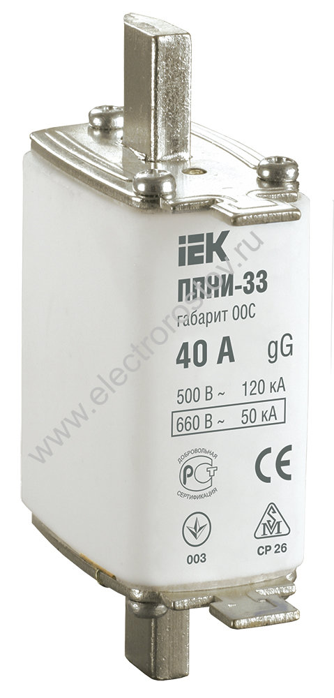 IEK Плавкая вставка предохранителя ППНИ-33, габарит 00С, 40А