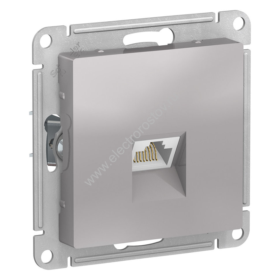 AtlasDesign Алюминий Розетка компьютерная 1-ая RJ45, кат. 6А Schneider Electric