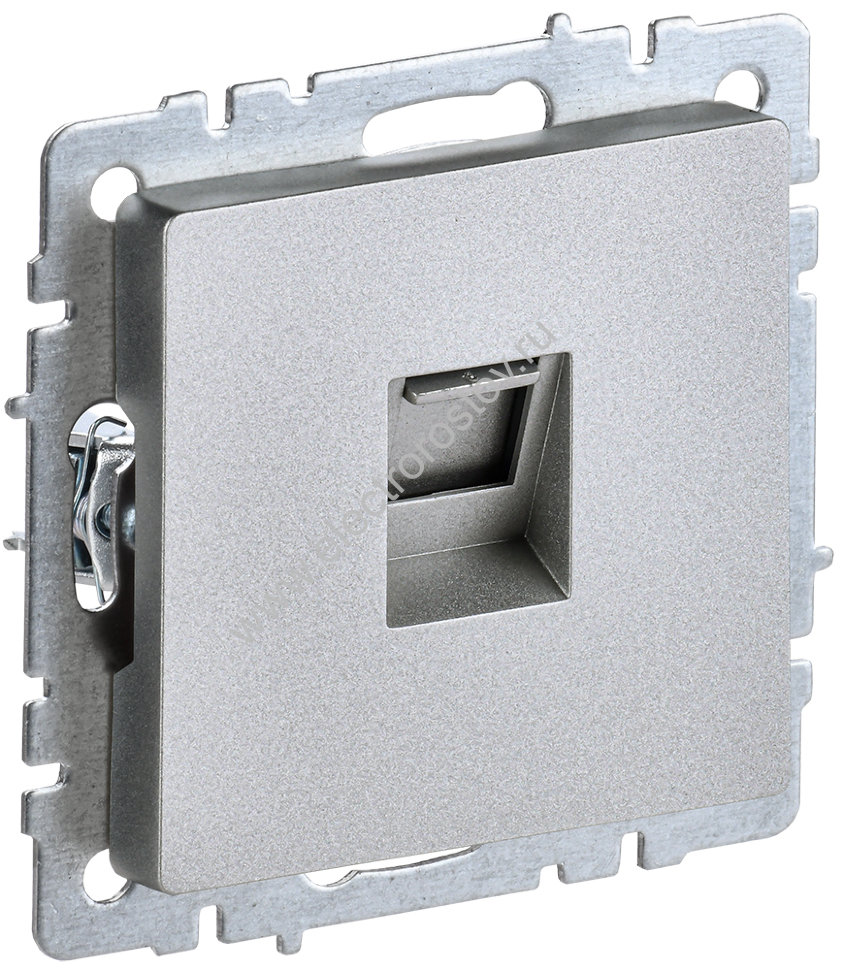 IEK BRITE BASE Алюминий Розетка комп. RJ45 кат.6 РК11-БрА