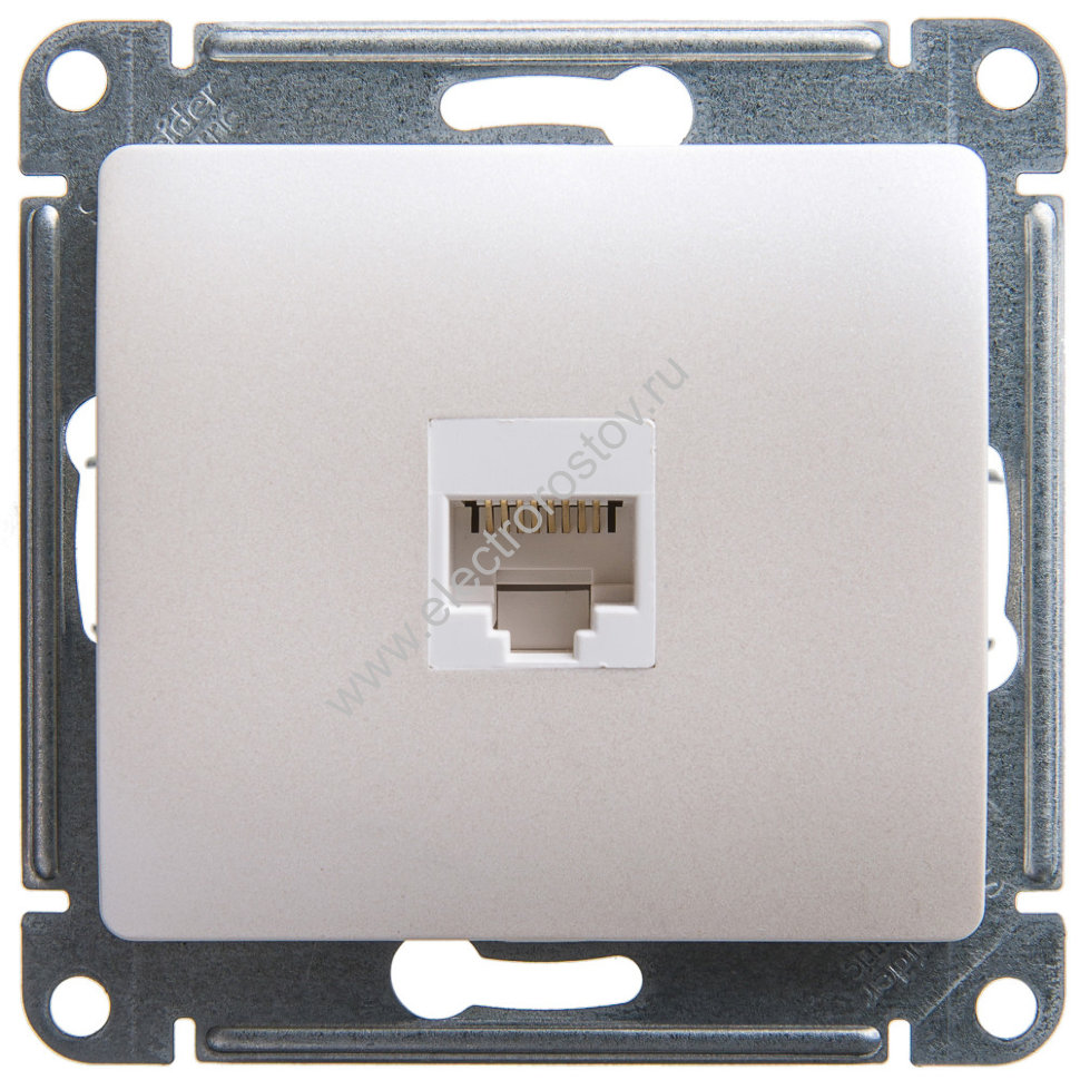 Glossa Перламутр Розетка компьютерная 1-ая RJ45, кат. 5e Schneider Electric