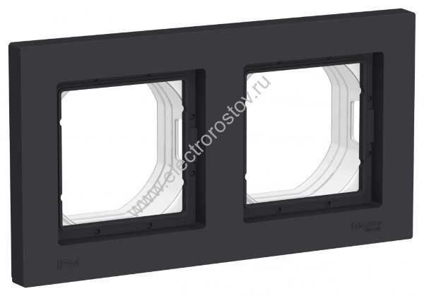 AtlasDesign Aqua Карбон Рамка 2-ая IP44 Schneider Electric