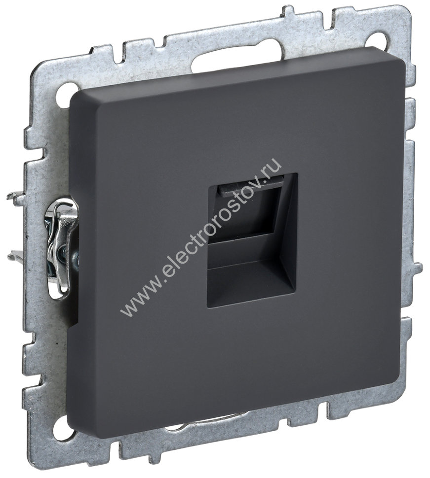 IEK BRITE BASE Графит Розетка комп. RJ45 кат.6 РК11-БрГ