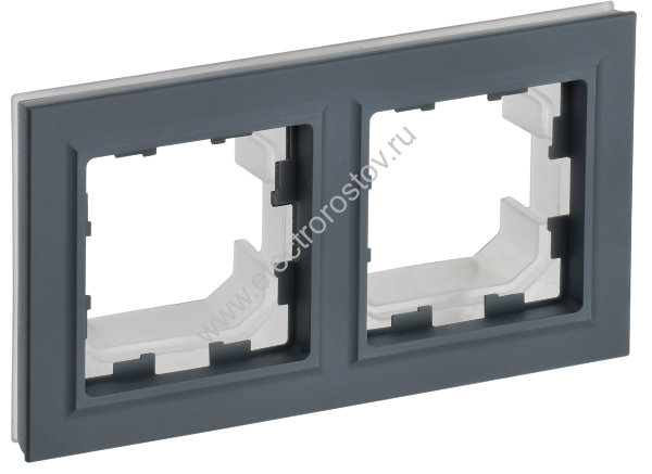 IEK BRITE BASE Графит Рамка 2-м IP44 РУ-2-БрГ-44