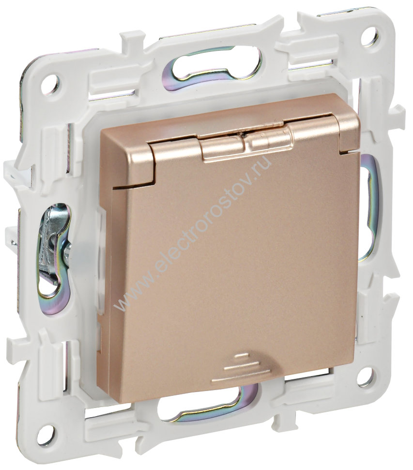 IEK SKANDY Песочный Розетка с/з с защитными шторками и крышкой 16А IP44 SK-R11Sa