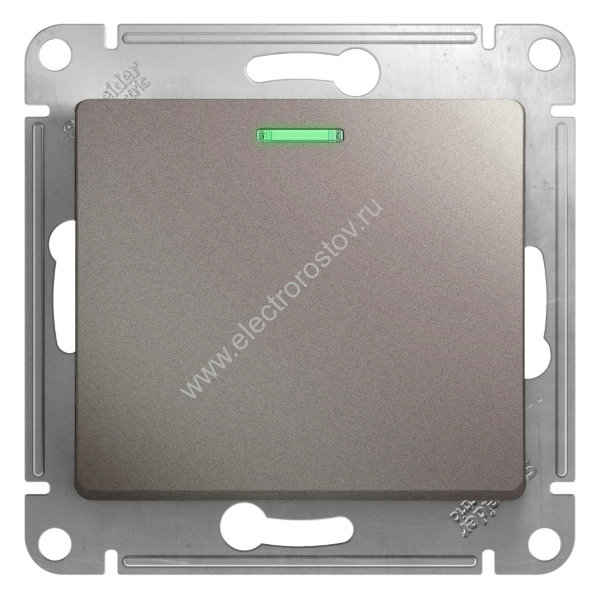 Glossa Платина Переключатель 1-клавишный с подсветкой Schneider Electric