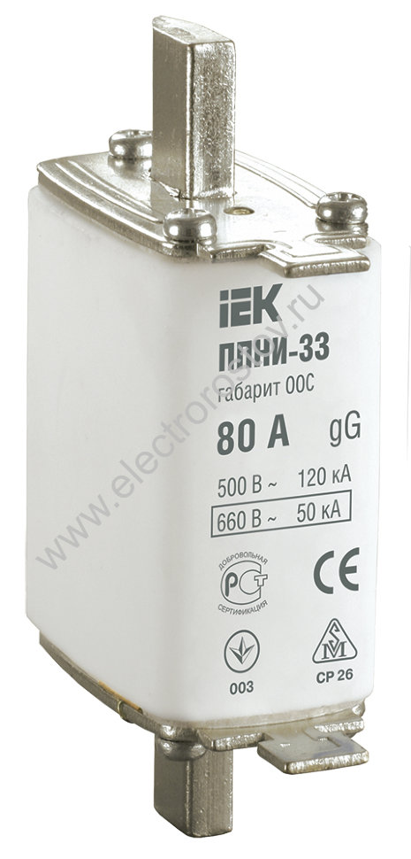 IEK Плавкая вставка предохранителя ППНИ-33, габарит 00С, 80А