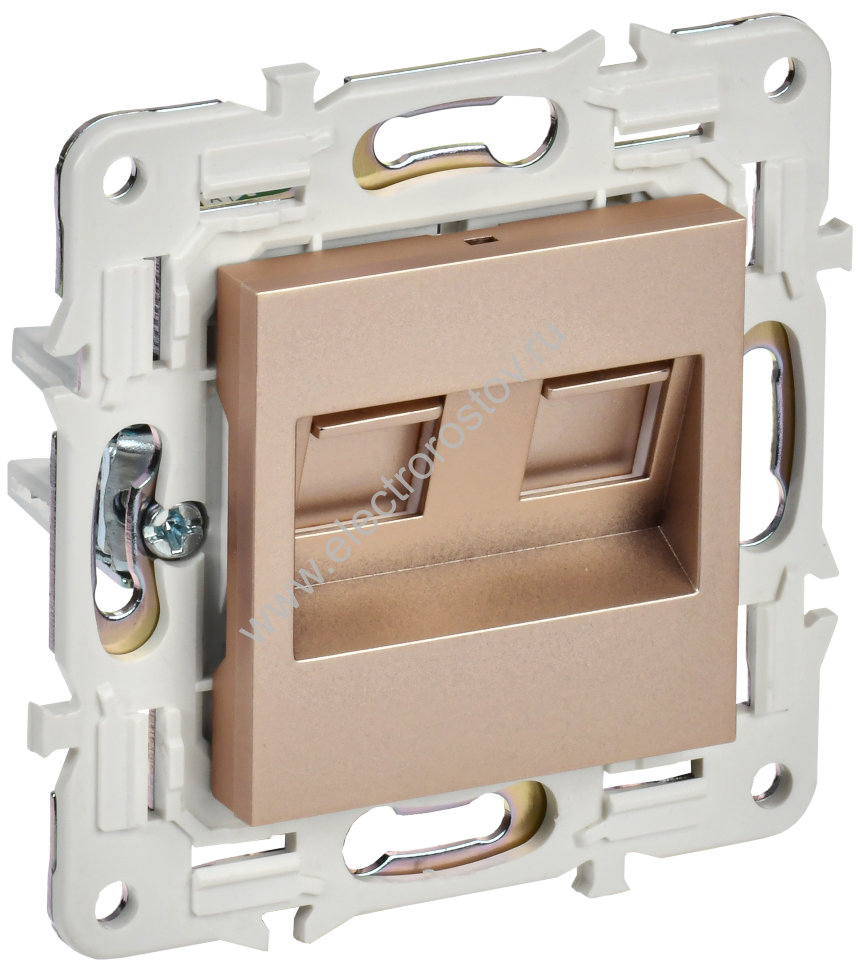 IEK SKANDY Песочный Розетка компьютерная двойная RJ45 кат.5E SK-K03Sa