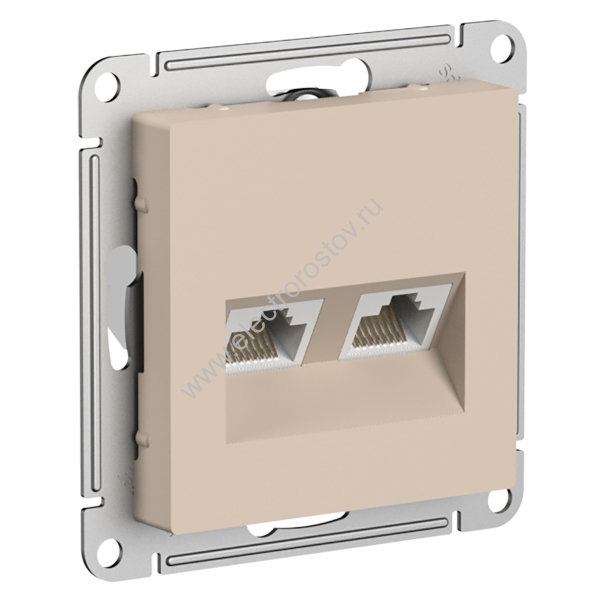 AtlasDesign Песочный Розетка компьютерная 2-ая RJ45+RJ45, кат. 5е Schneider Electric