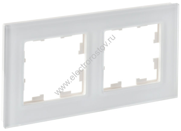 IEK BRITE DECOR Белый матовый стекло Рамка 2-м РУ-2-2-Бр