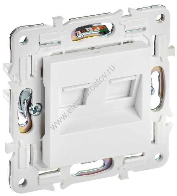 IEK SKANDY Арктический белый Розетка компьютерная двойная RJ45 кат.6 SK-K04W
