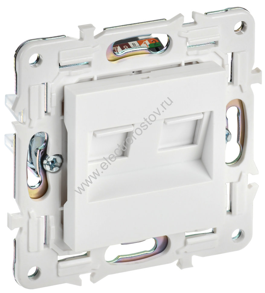 IEK SKANDY Арктический белый Розетка компьютерная двойная RJ45 кат.6 SK-K04W