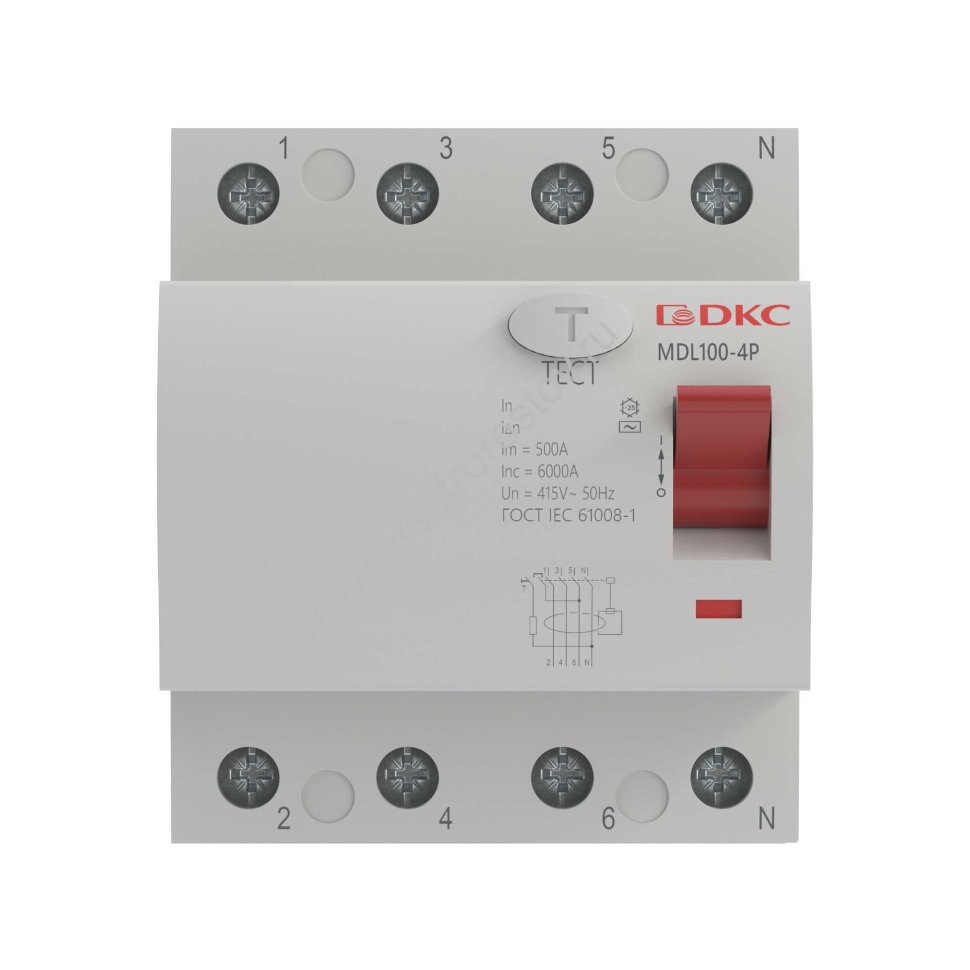 DKC YON max Устройство защитного отключения УЗО ВДТ MAX MDL100, 4P, 30mA, 63A, тип АC