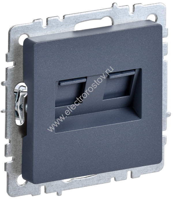 IEK BRITE BASE Маренго Розетка компьютерная двойная RJ45 кат.5E РК10-2-БрМ