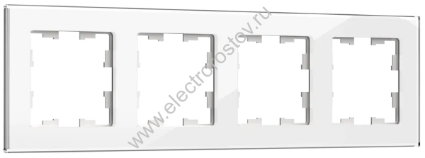 IEK BRITE DECOR Белый глянец стекло Рамка 4-м РУ-4-2-БрБ